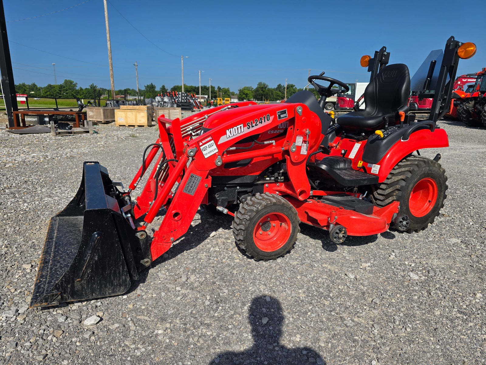 USED 2025 KIOTI CS2210 TLB - TRACTOR,LOADER & BELLY MOWER