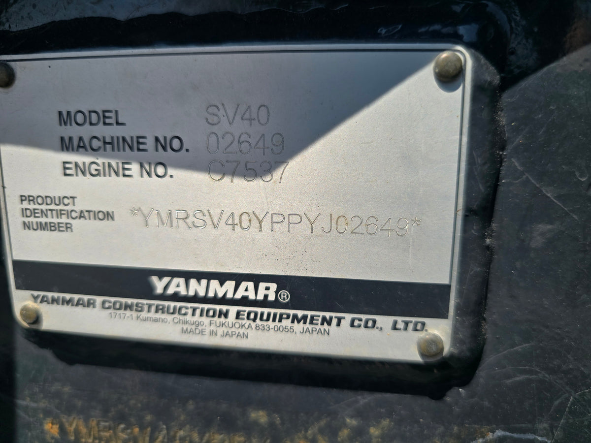 USED 2023 YANMAR SV40 CAB WITH BUCKET AND THUMB #6169932
