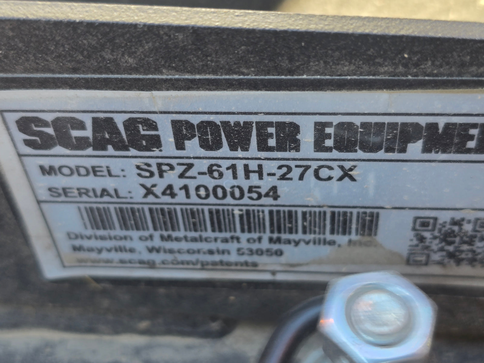 USED SCAG PATRIOT 61" SAME AS NEW - #6168871 - $8,100