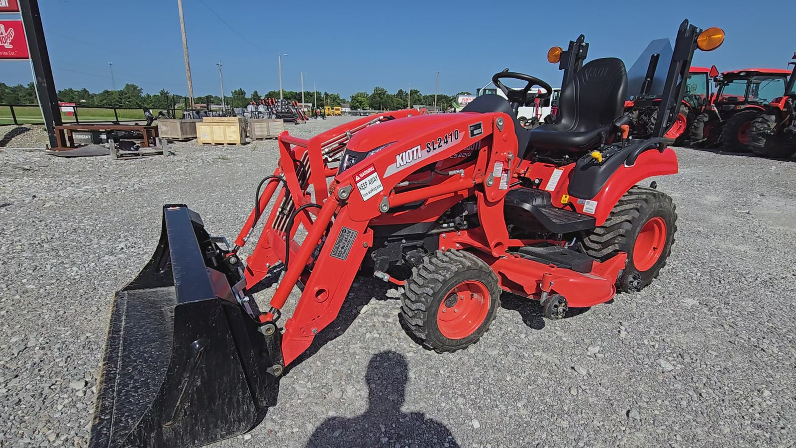 USED 2025 KIOTI CS2210 TLB - TRACTOR,LOADER & BELLY MOWER